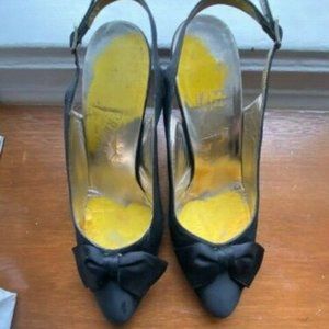 Salvatore Ferragamo Black Slingback Heels Size 9.5